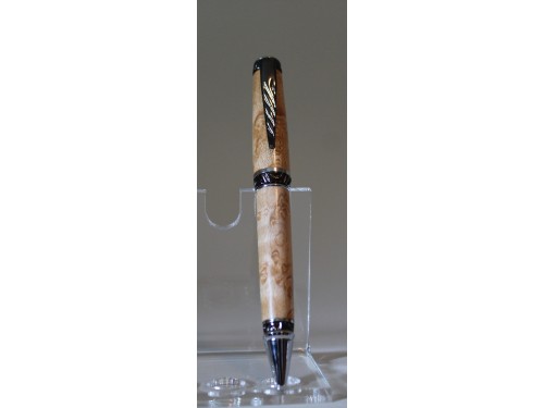Birdseye maple ultra cigar pen black chrome finish